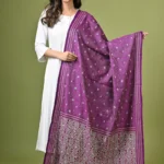 Purple Traditional Pure Silk Kantha Dupatta