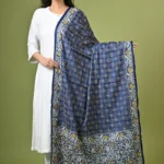 Blue Traditional Silk Kantha Dupatta