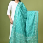 Sea Green Traditional Silk Kantha Dupatta